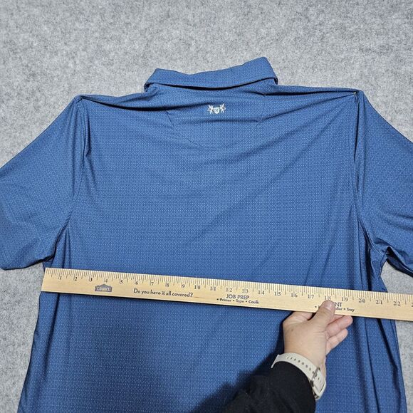 Hickey Freeman Polo Shirt Men's XL Blue Clover Print Performance‎ Golf - Picture 9 of 10